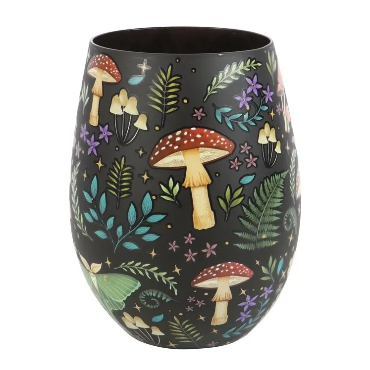 DARK FOREST PRINT STEMLESS WINE GLASS