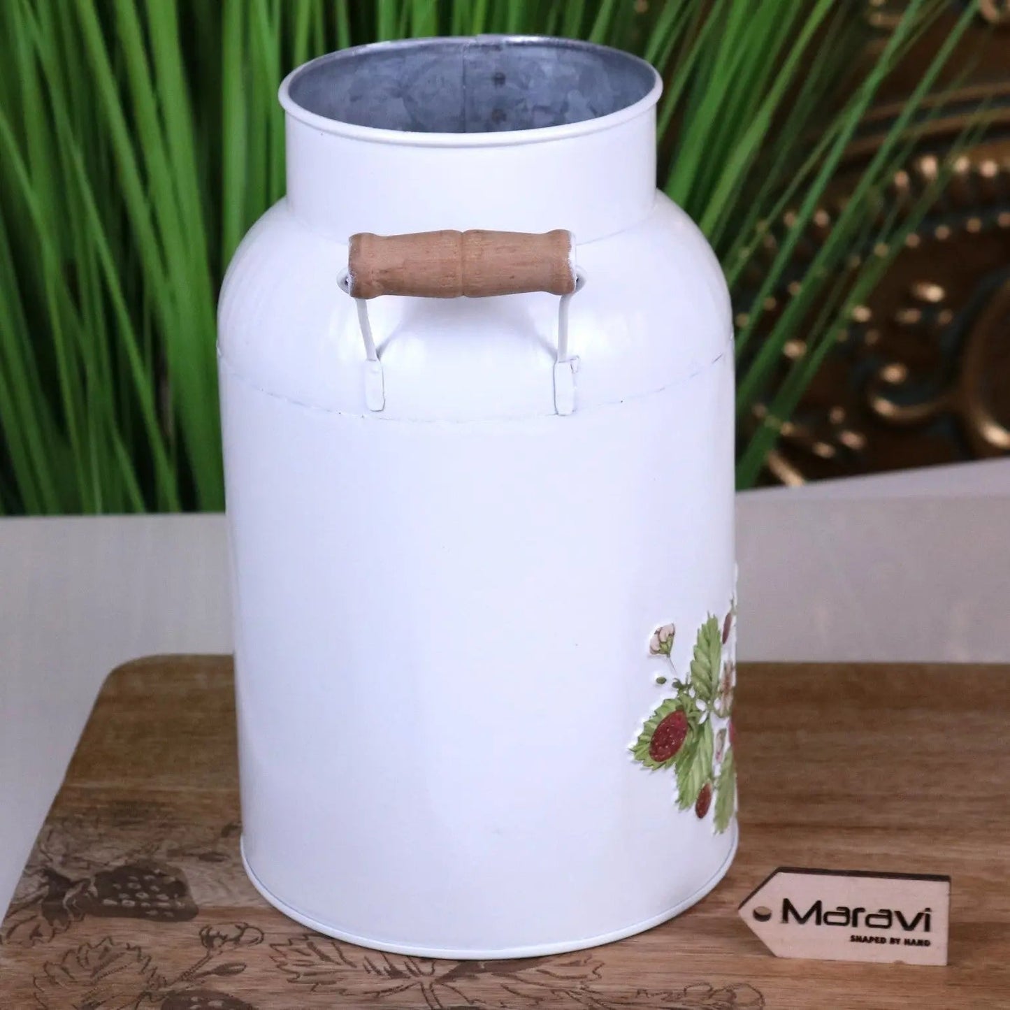 Thaniya Strawberry Field Milk Churn Planter by Maravi