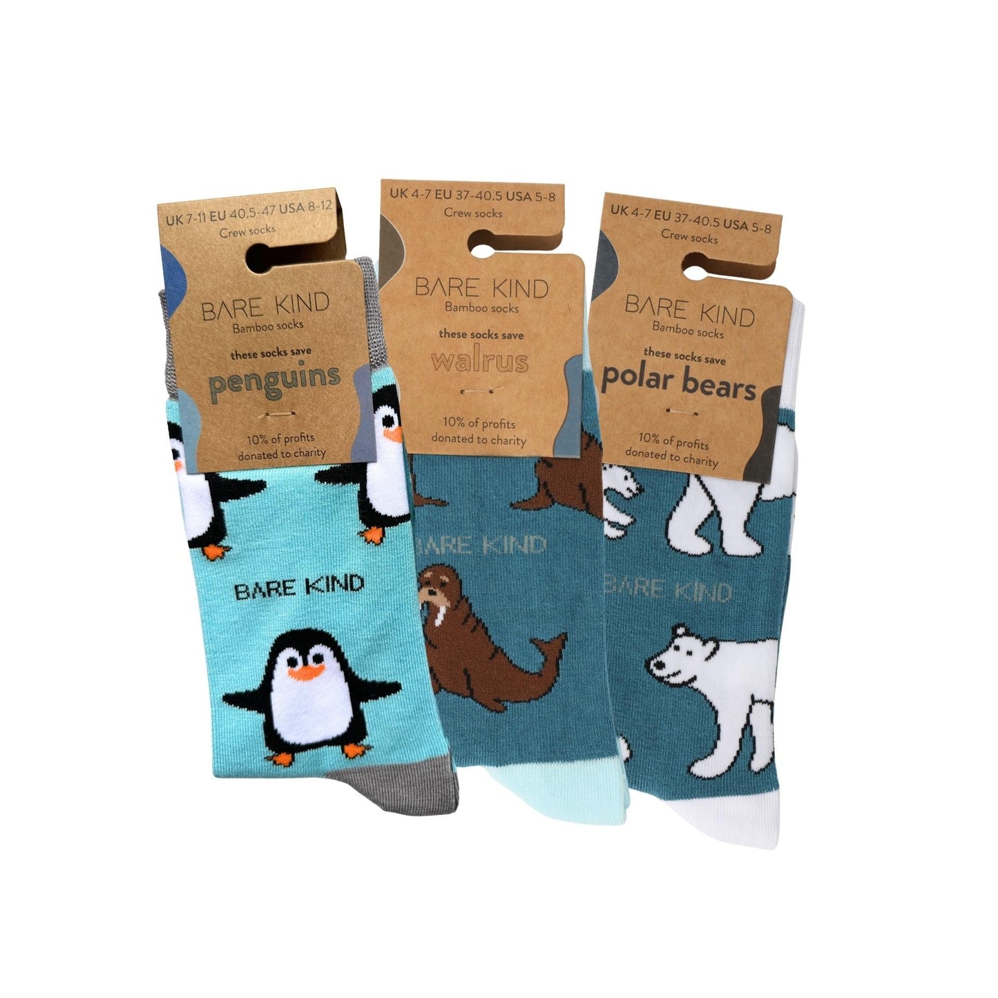 Bare Kind The Frozen Friends Bundle of 3 Bamboo Socks