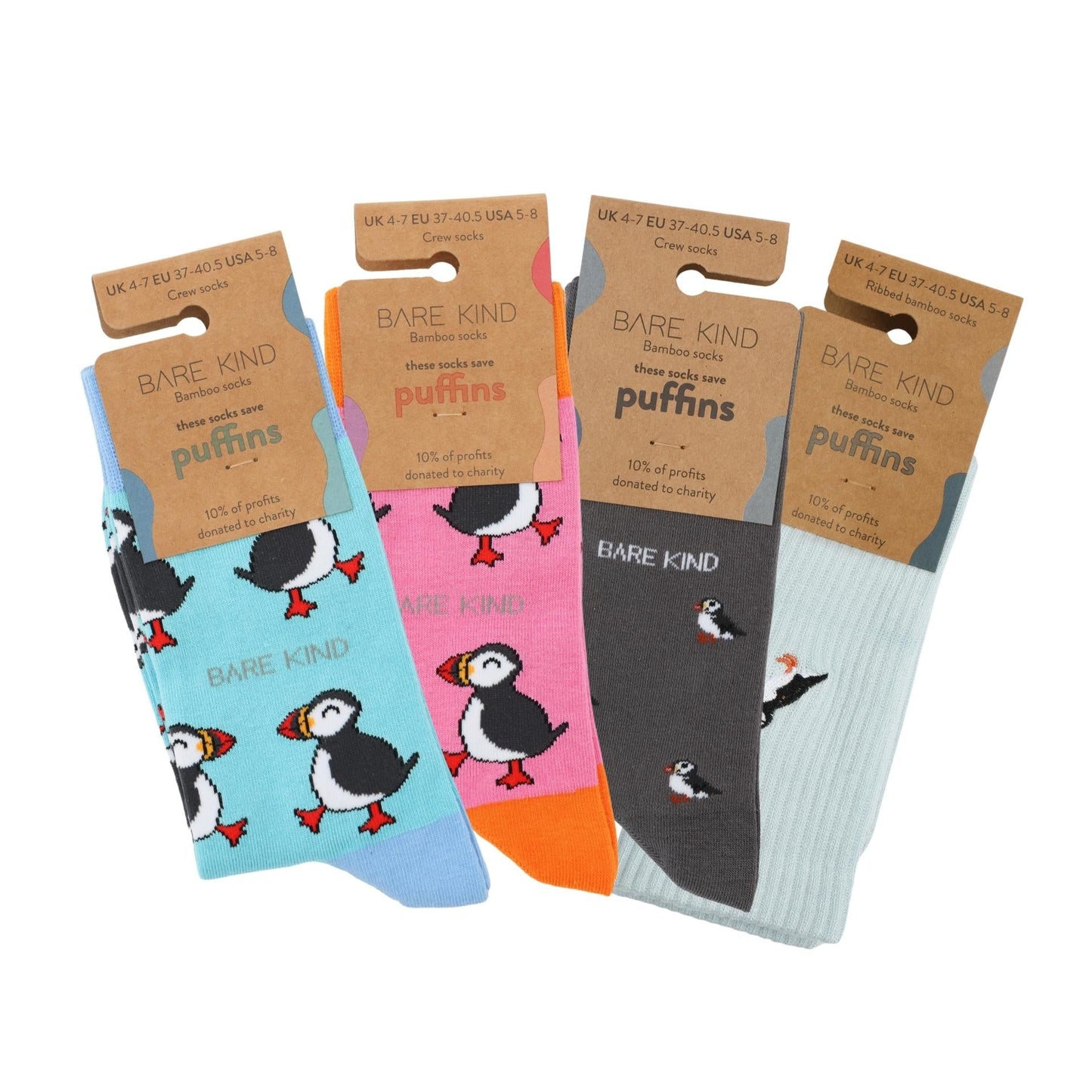 Bare Kind The Puffin 4 Pack Bamboo Sock Set