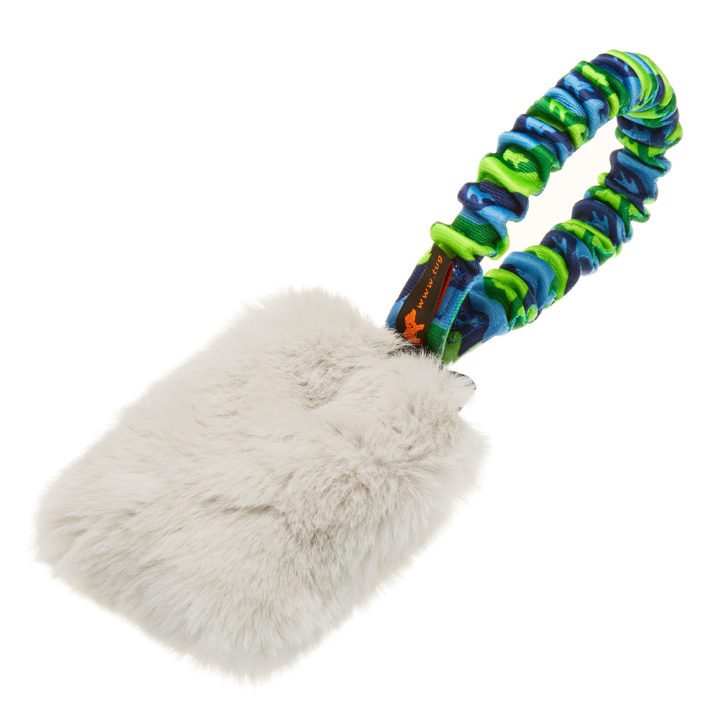 Faux Fur Pocket Bungee Squeaker Dog Toy