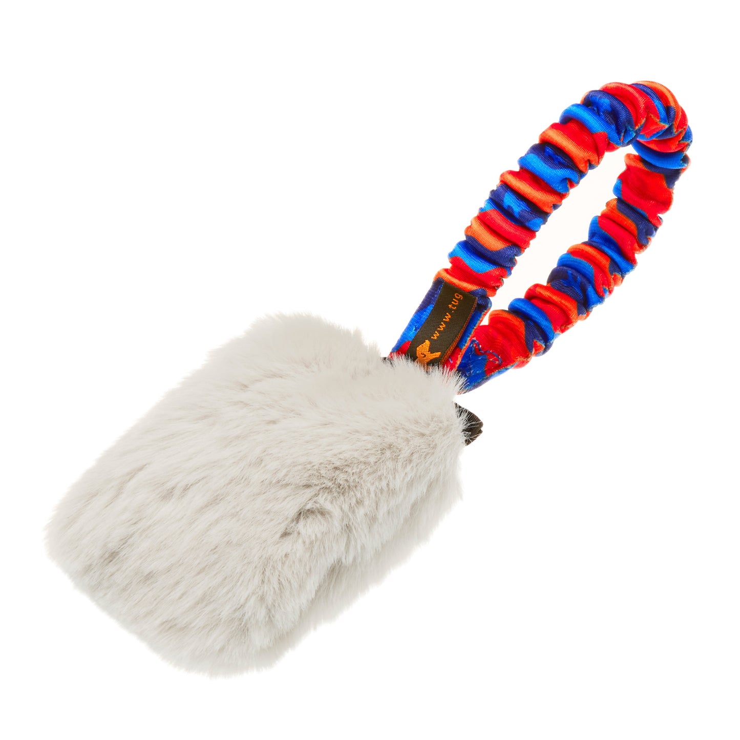 Faux Fur Pocket Bungee Squeaker Dog Toy