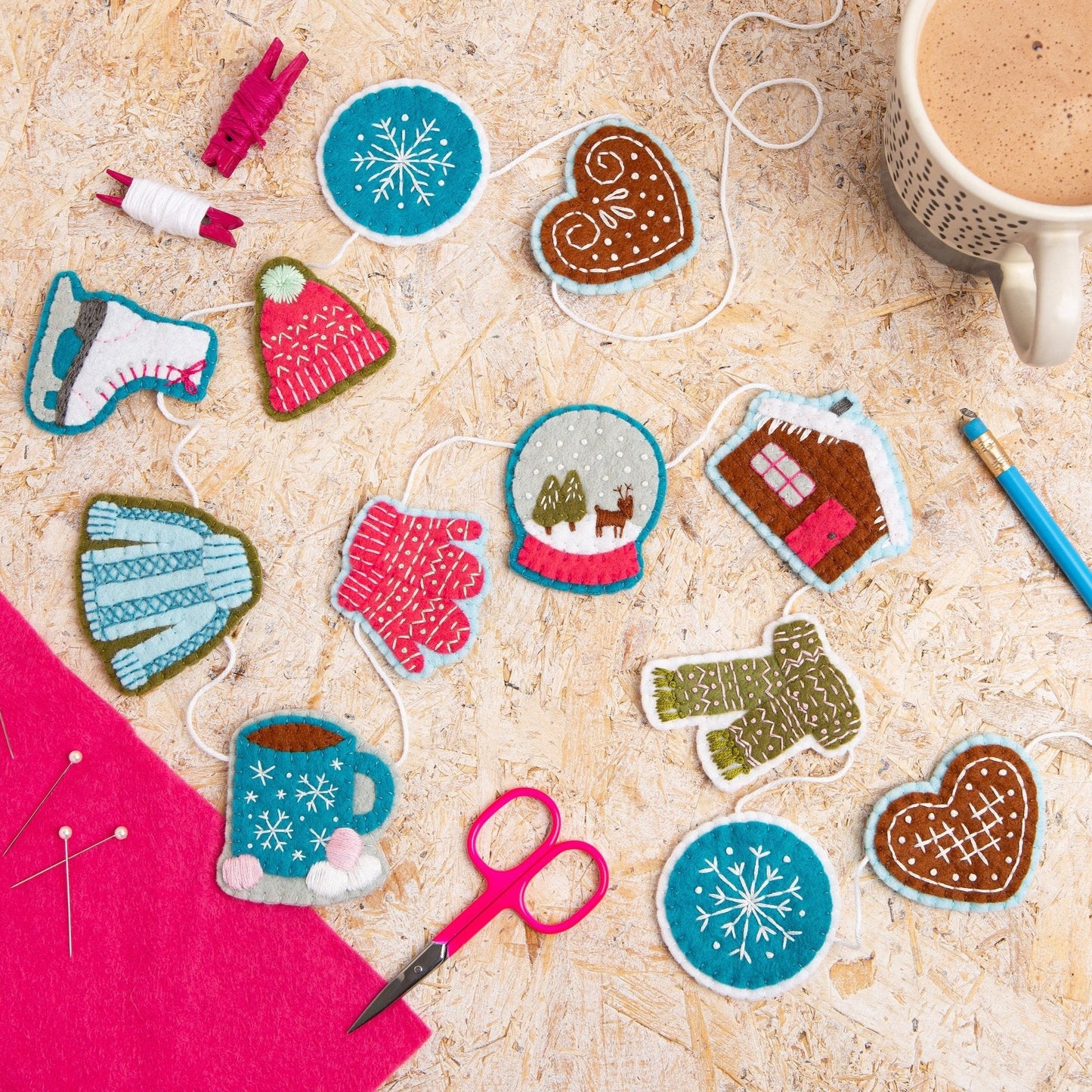 'Winter Garland' Festive Felt Craft Kit for Beginners