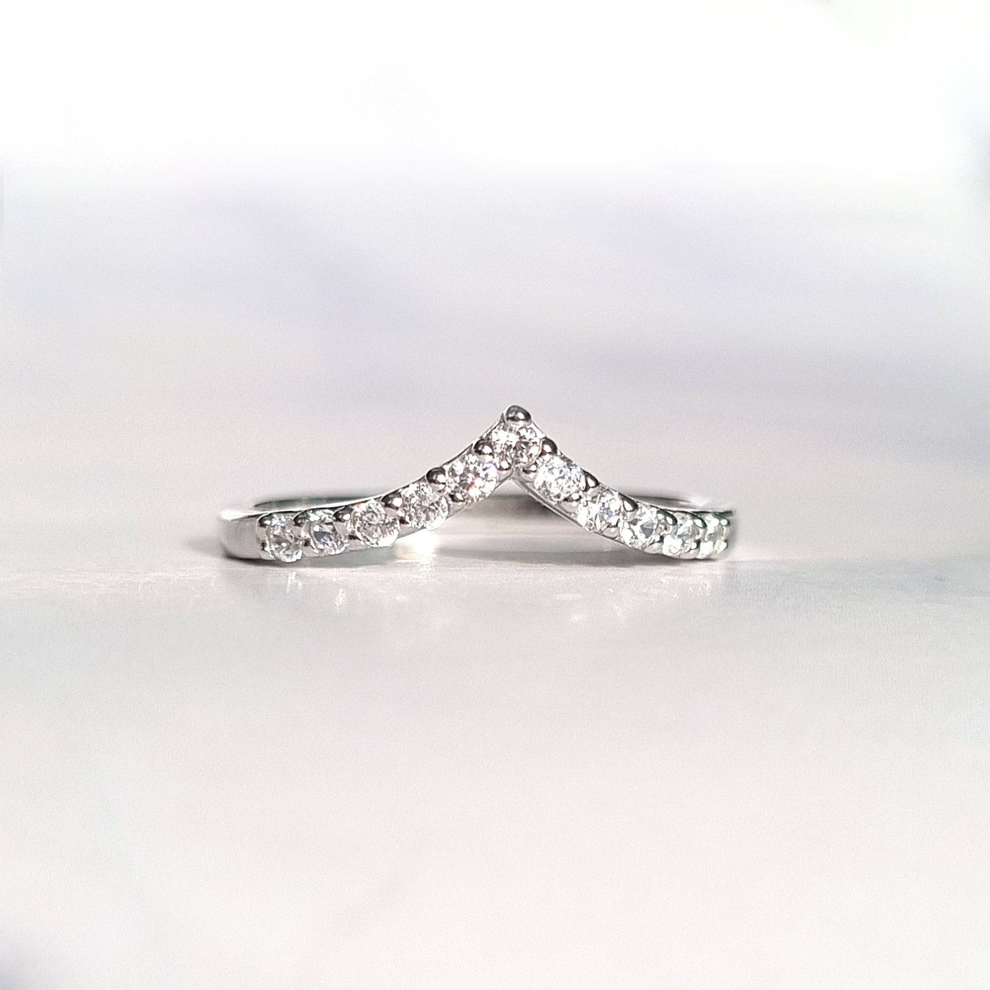 Wishbone Curved Eternity Ring in Sterling Silver by Vianne Jewellery