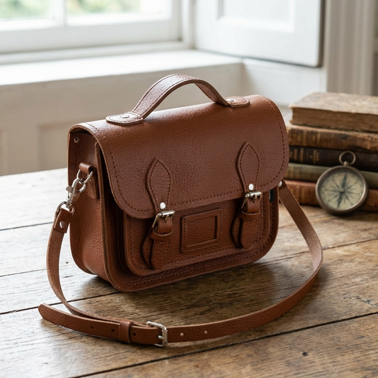 Leather Midi Satchel - Chestnut by Zatchels