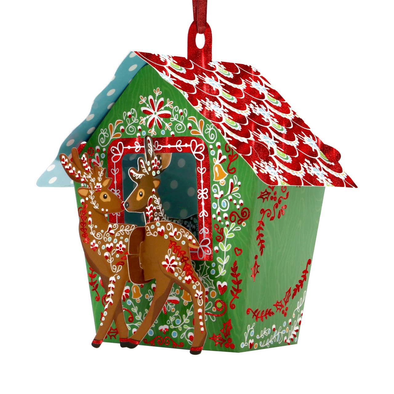 Baubles - Reindeer Stable Card