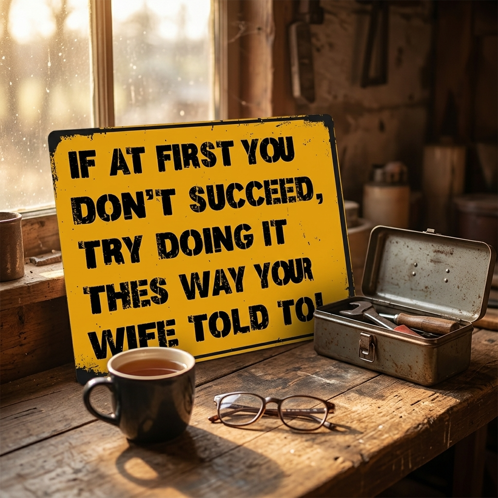 If At First You Don't Succeed Metal Sign Plaque