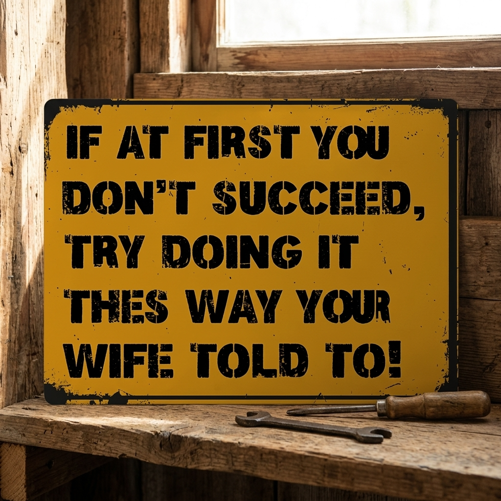 If At First You Don't Succeed Metal Sign Plaque