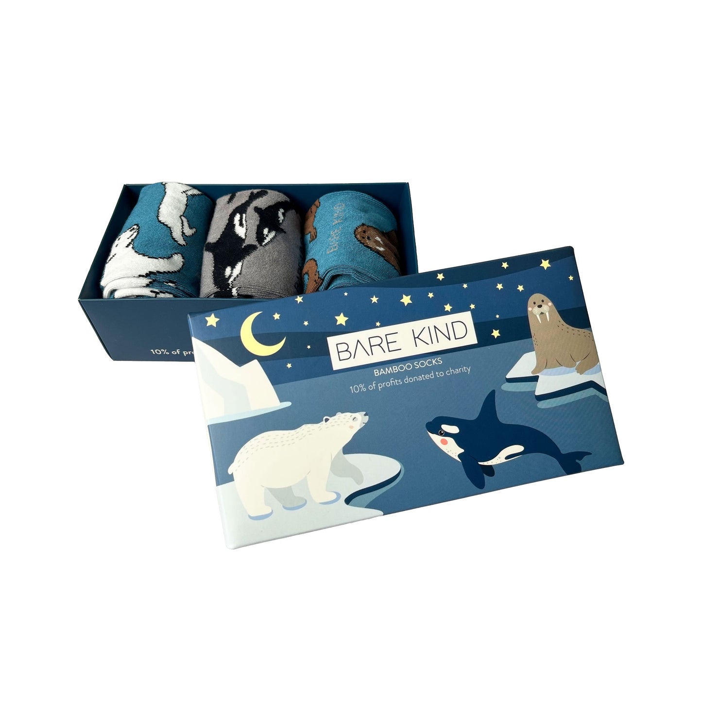 Bare Kind Arctic Animals Bamboo Socks Gift Box of 3