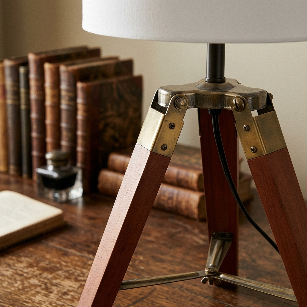 Malvern Tripod Table Lamp with Brown Base