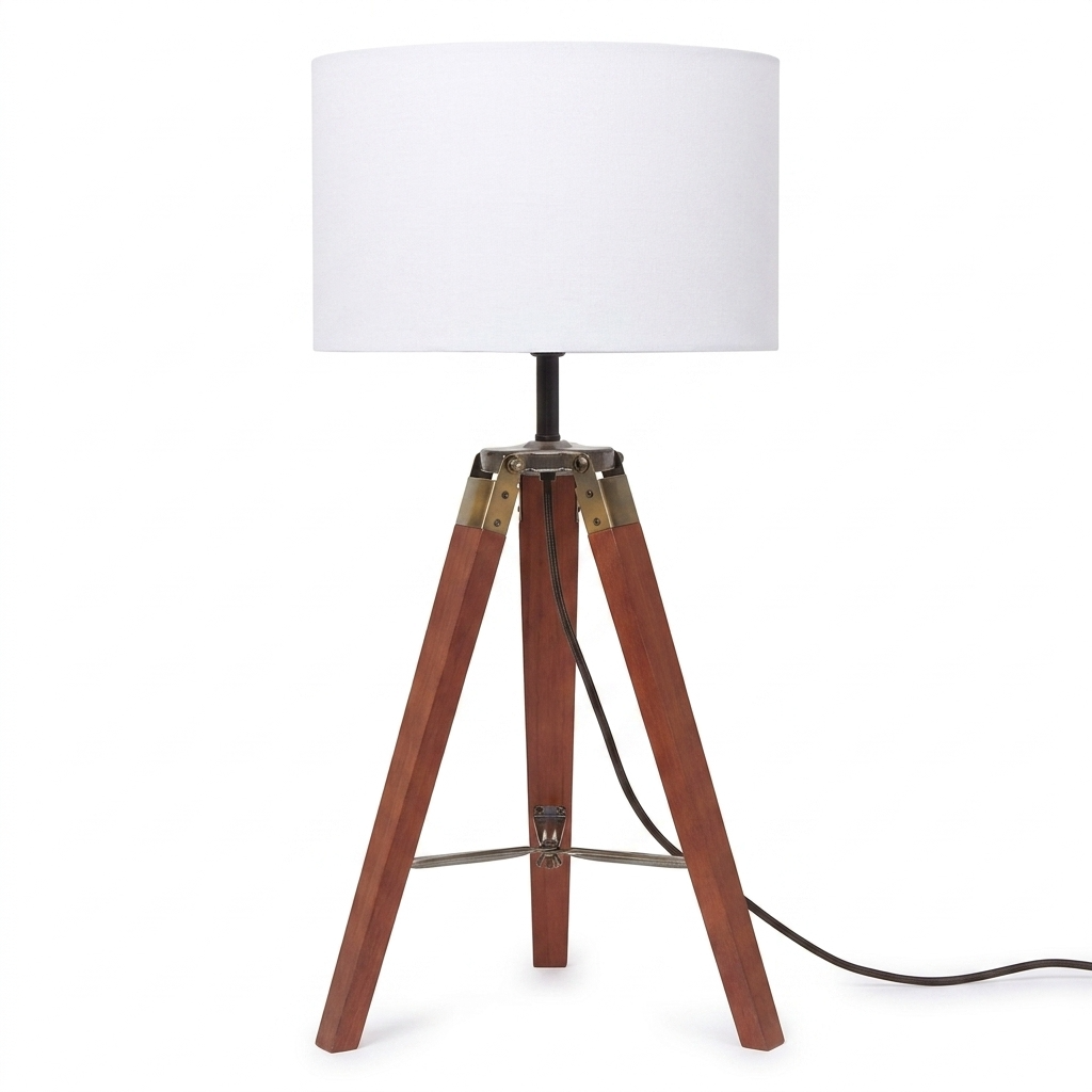 Malvern Tripod Table Lamp with Brown Base