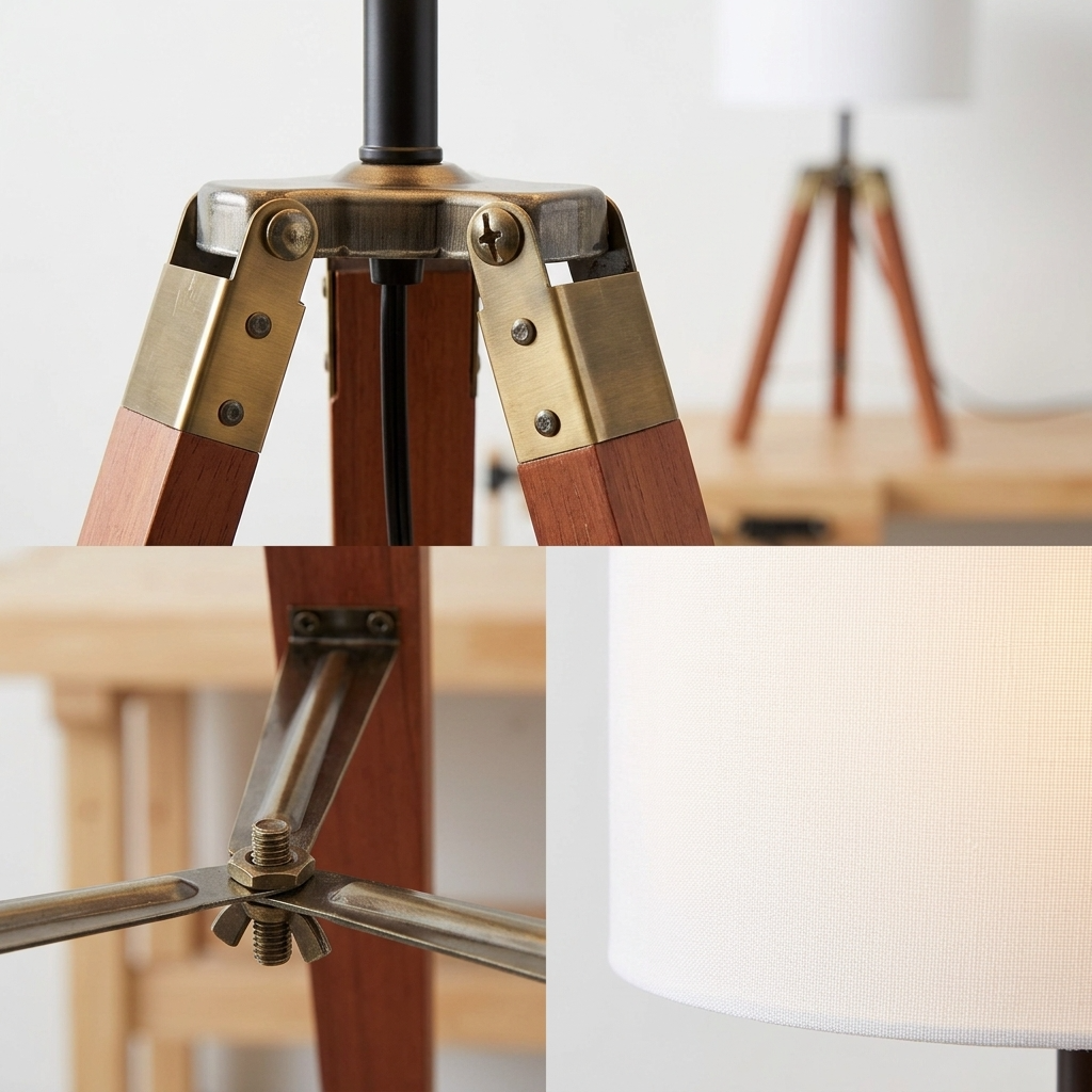 Malvern Tripod Table Lamp with Brown Base