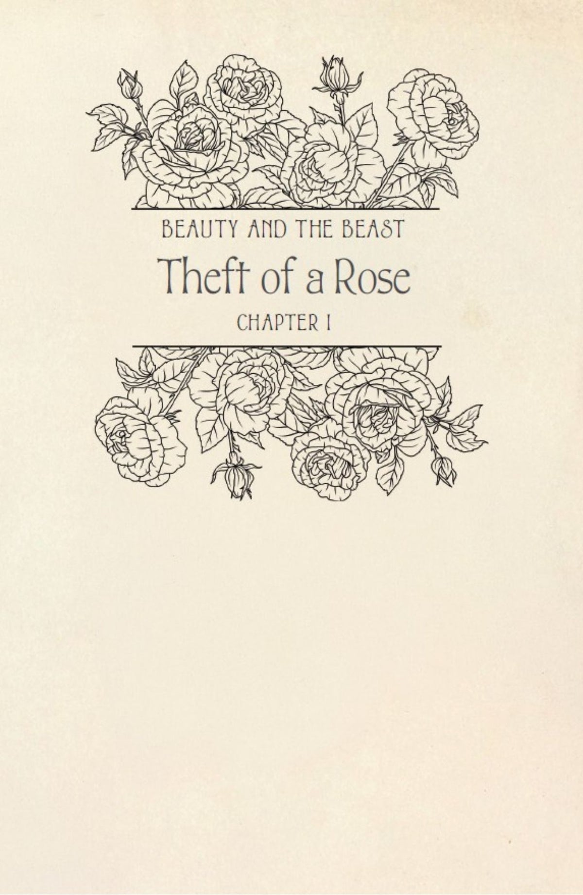 Beauty and the Beast Wordsworth Pocket Fairytales decorative interior title page with ornamental floral detailing