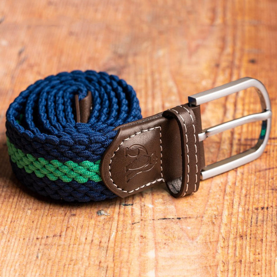 Woven Belt - Blue / Green Stripe by Swole Panda
