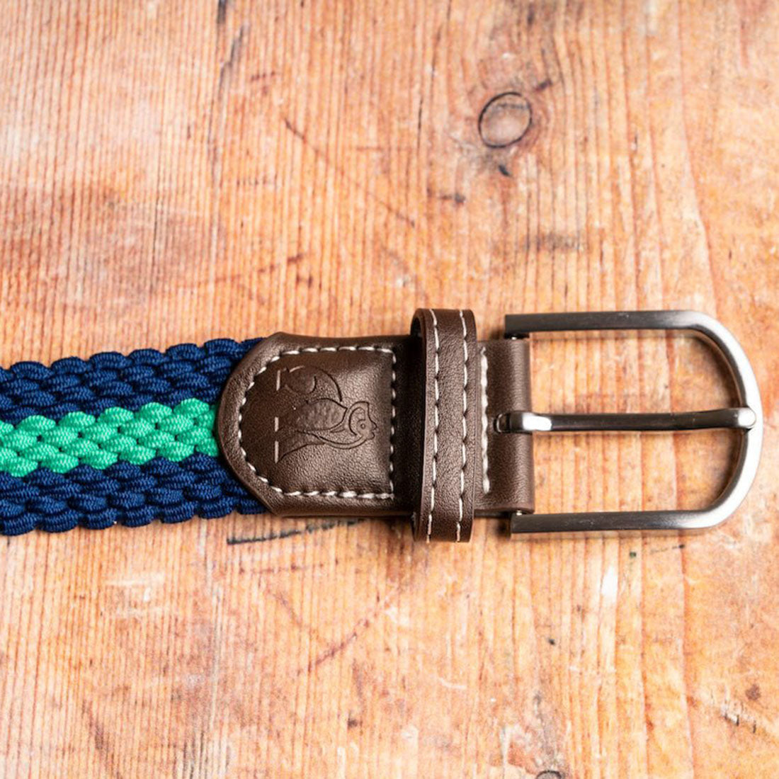 Woven Belt - Blue / Green Stripe by Swole Panda