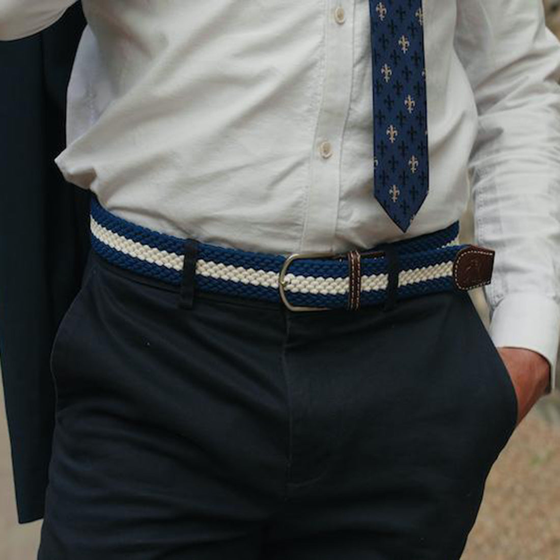 Woven Belt - Blue / White Stripe by Swole Panda