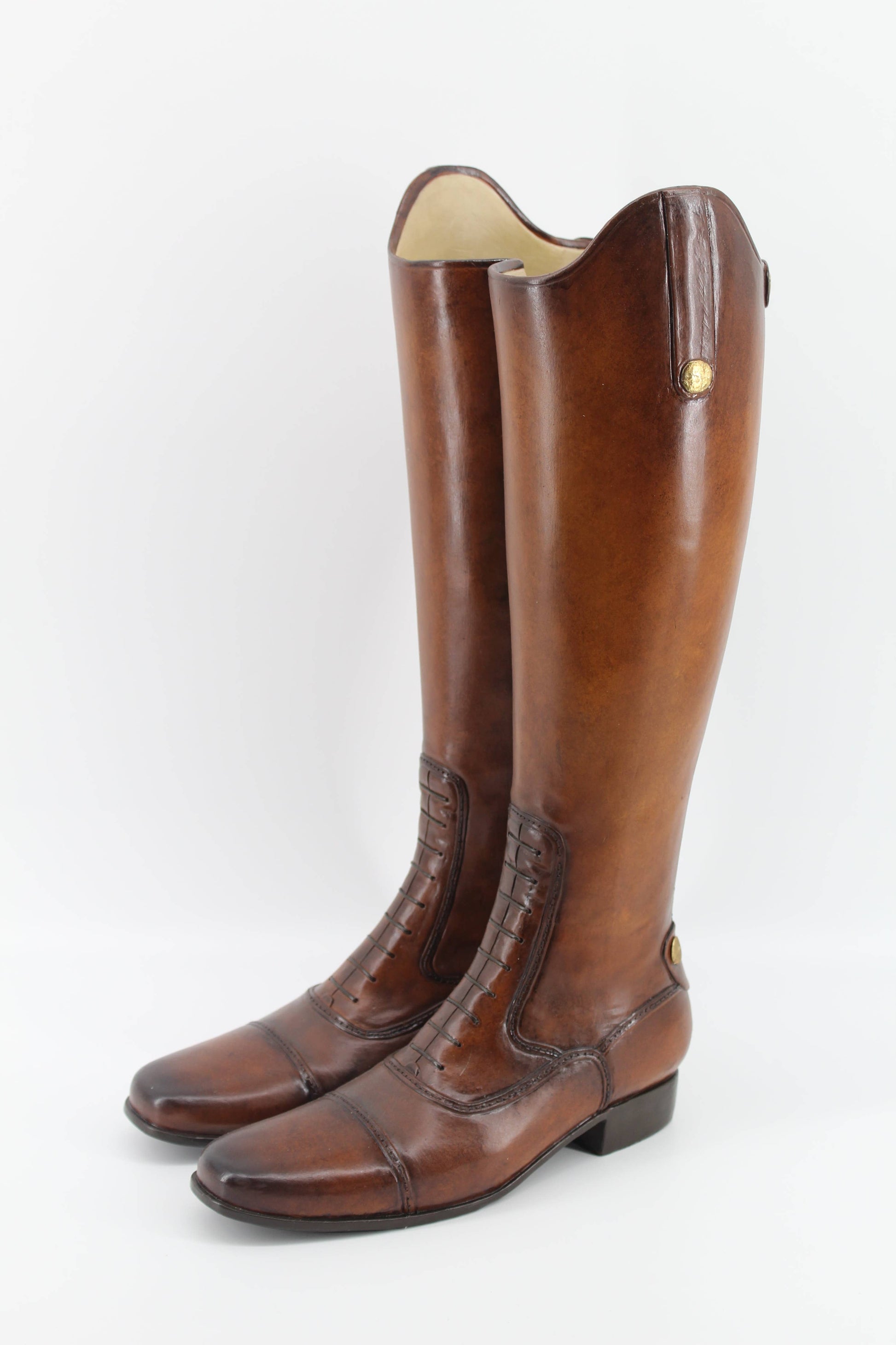 Bentley & Bo boot umbrella stand showing the hand-painted brown finish