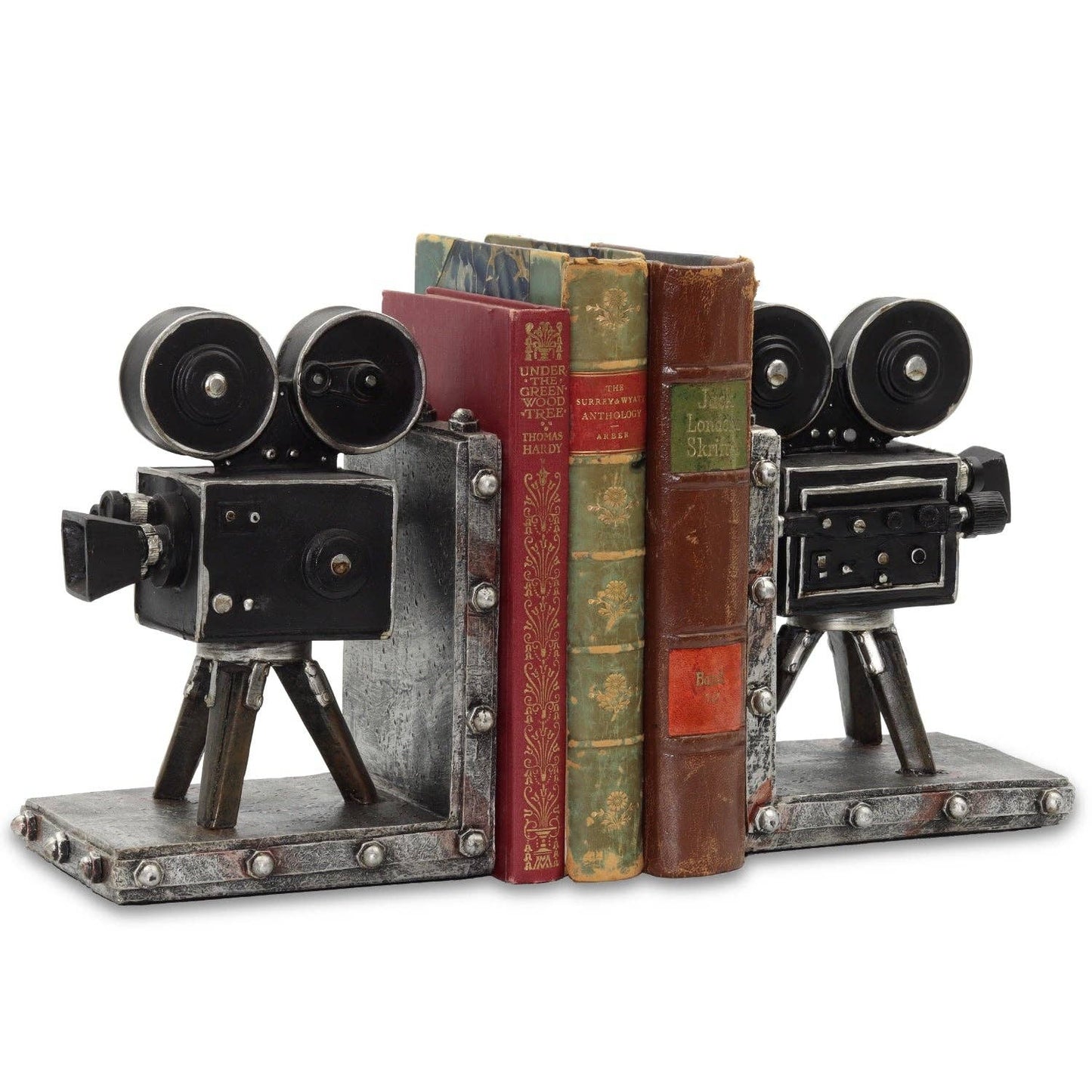 Bentley & Bo vintage film camera bookends pair front view