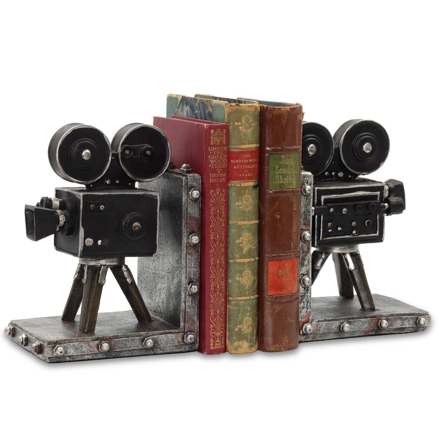 Bentley & Bo vintage film camera bookends pair front view