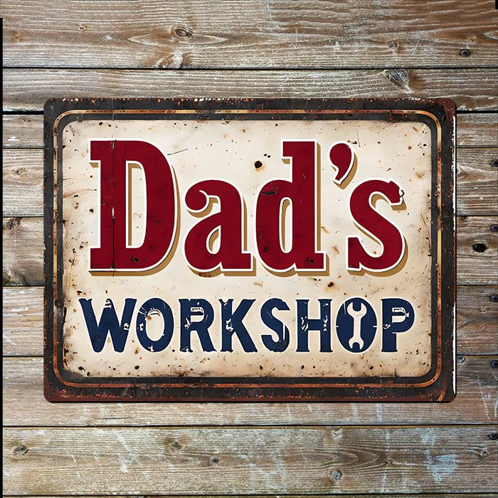 Dad's Workshop Metal Sign Plaque
