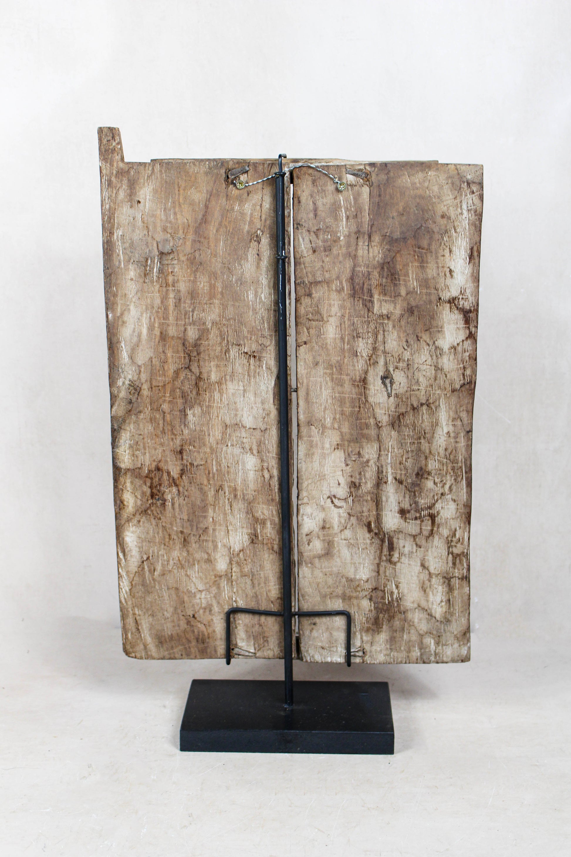 Dogon granary door from Mali 38.2 viewed from the rear showing the natural wooden construction
