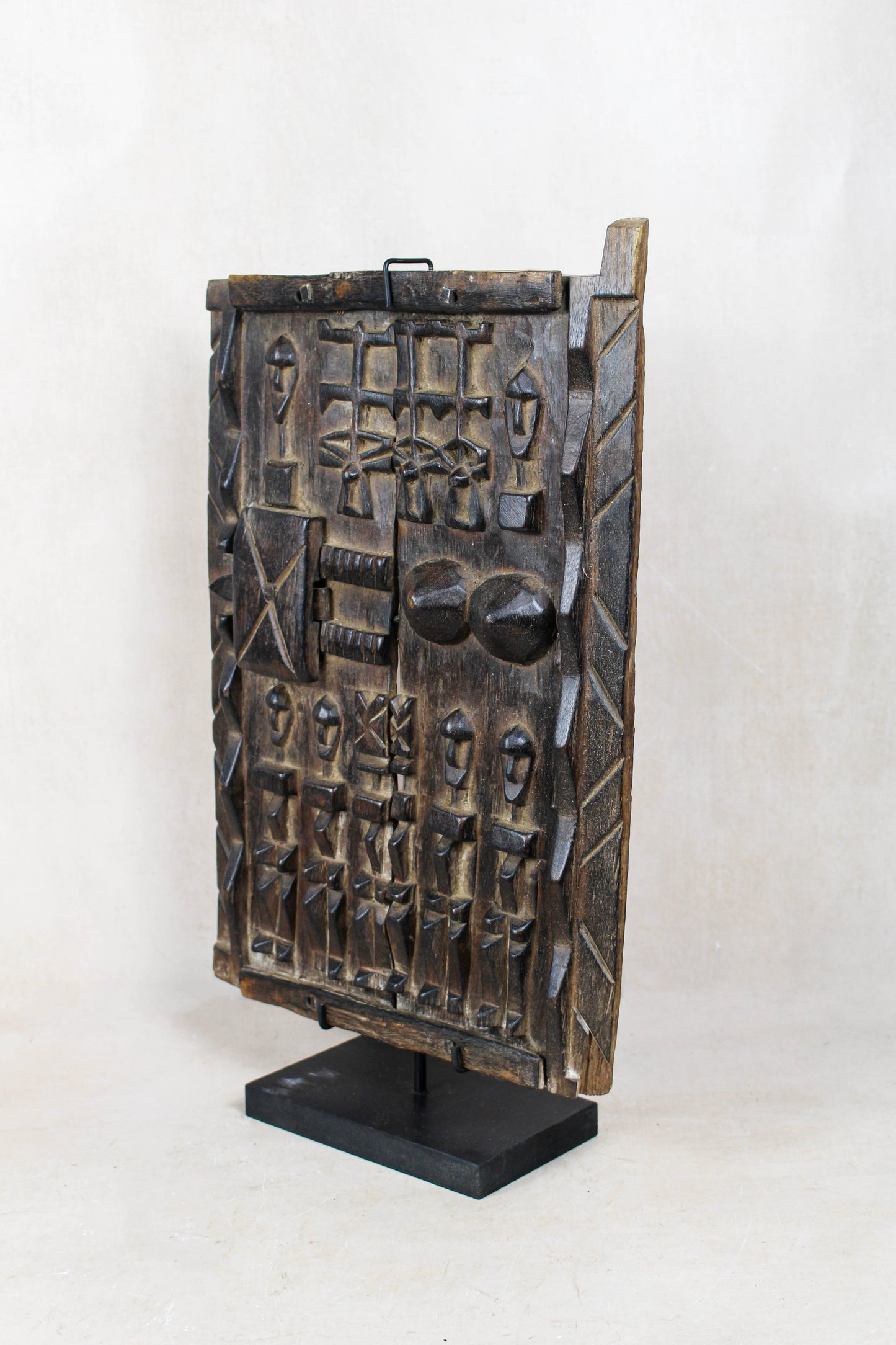 Dogon granary door from Mali 38.2 showing the carved front and sculptural depth from the side
