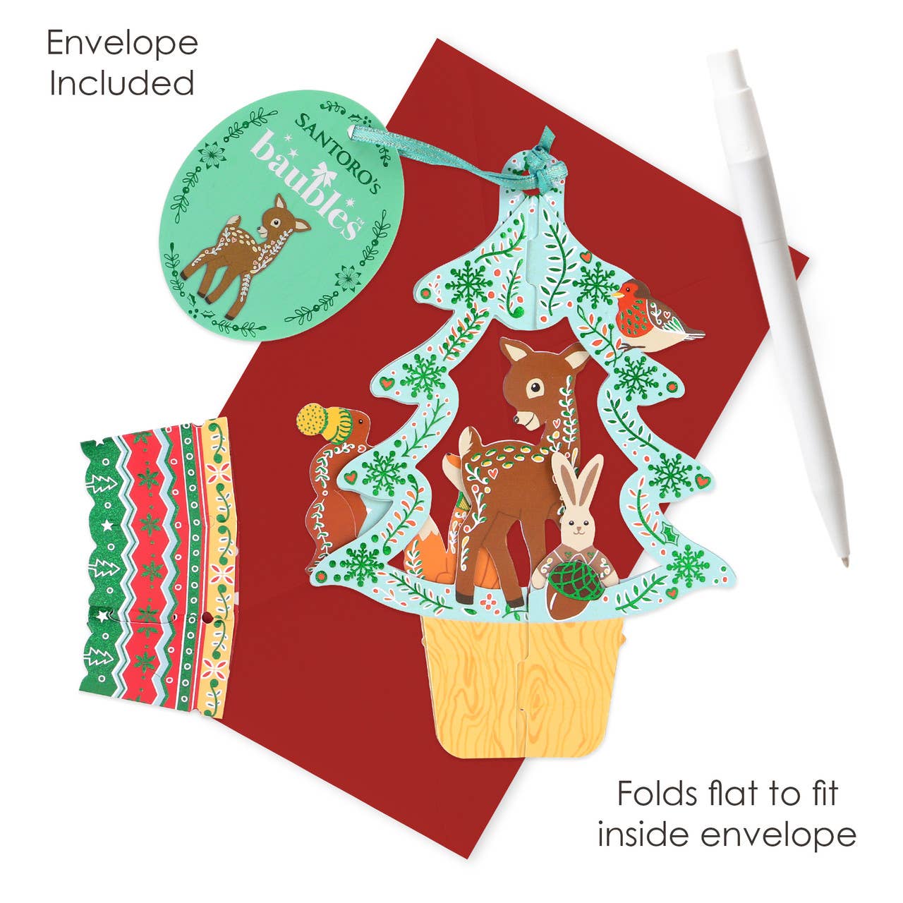 Baubles - Woodland Animals Tree Card