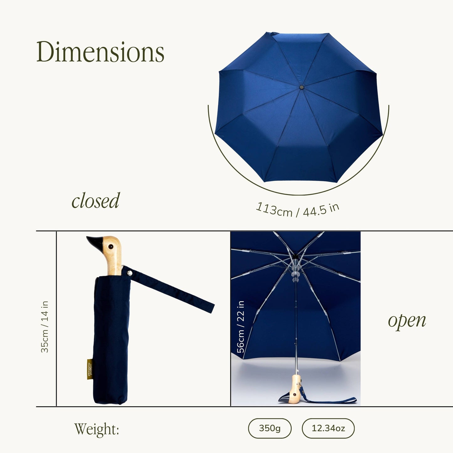 Original Duckhead Eco Umbrella – Black, Navy or Royal