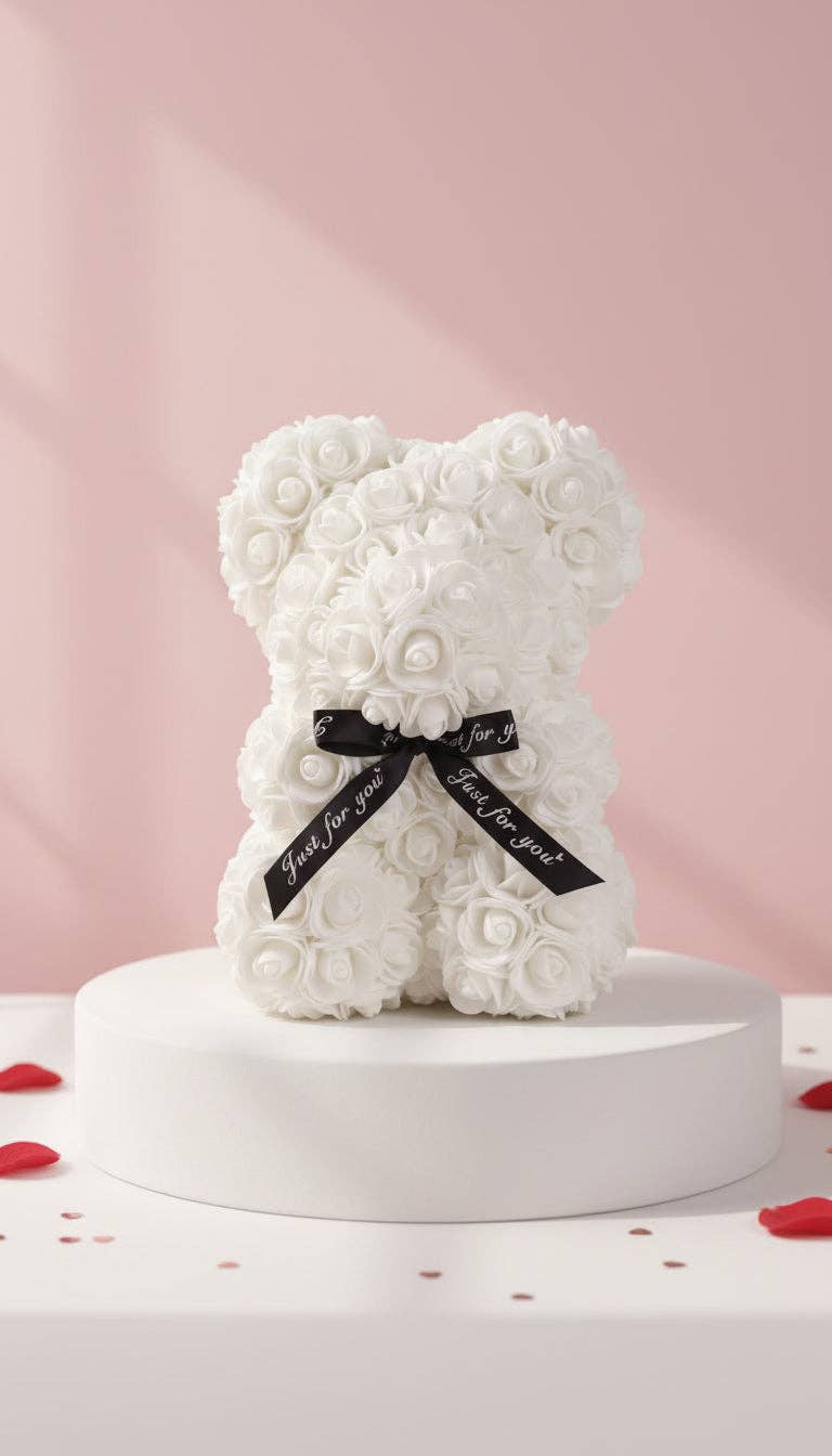 Silk Artificial Flower Teddy Roses With Luxury Gift Box