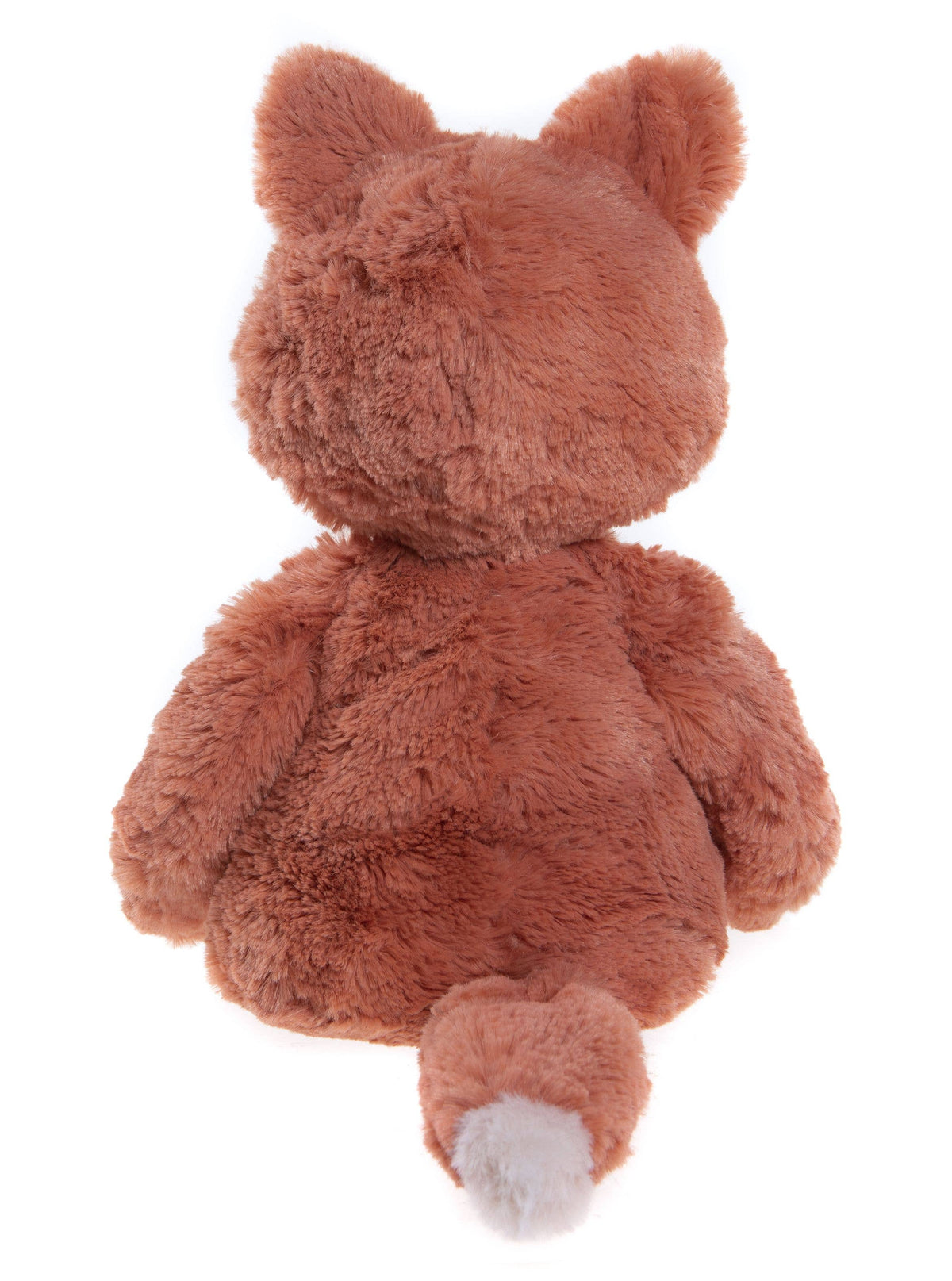 Back view of Charlie Bears Folly Fox showing soft orange plush and fox tail