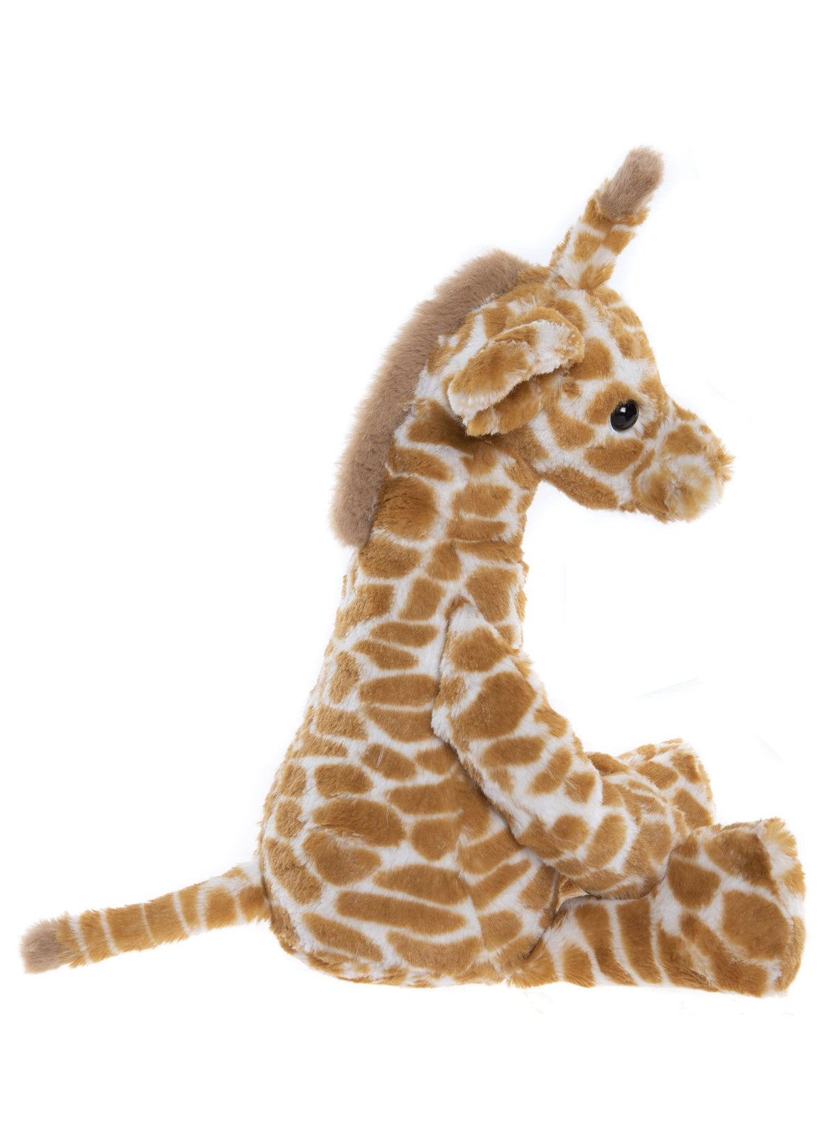 Charlie Bears Gilbert Giraffe seated plush soft toy with distinctive giraffe markings