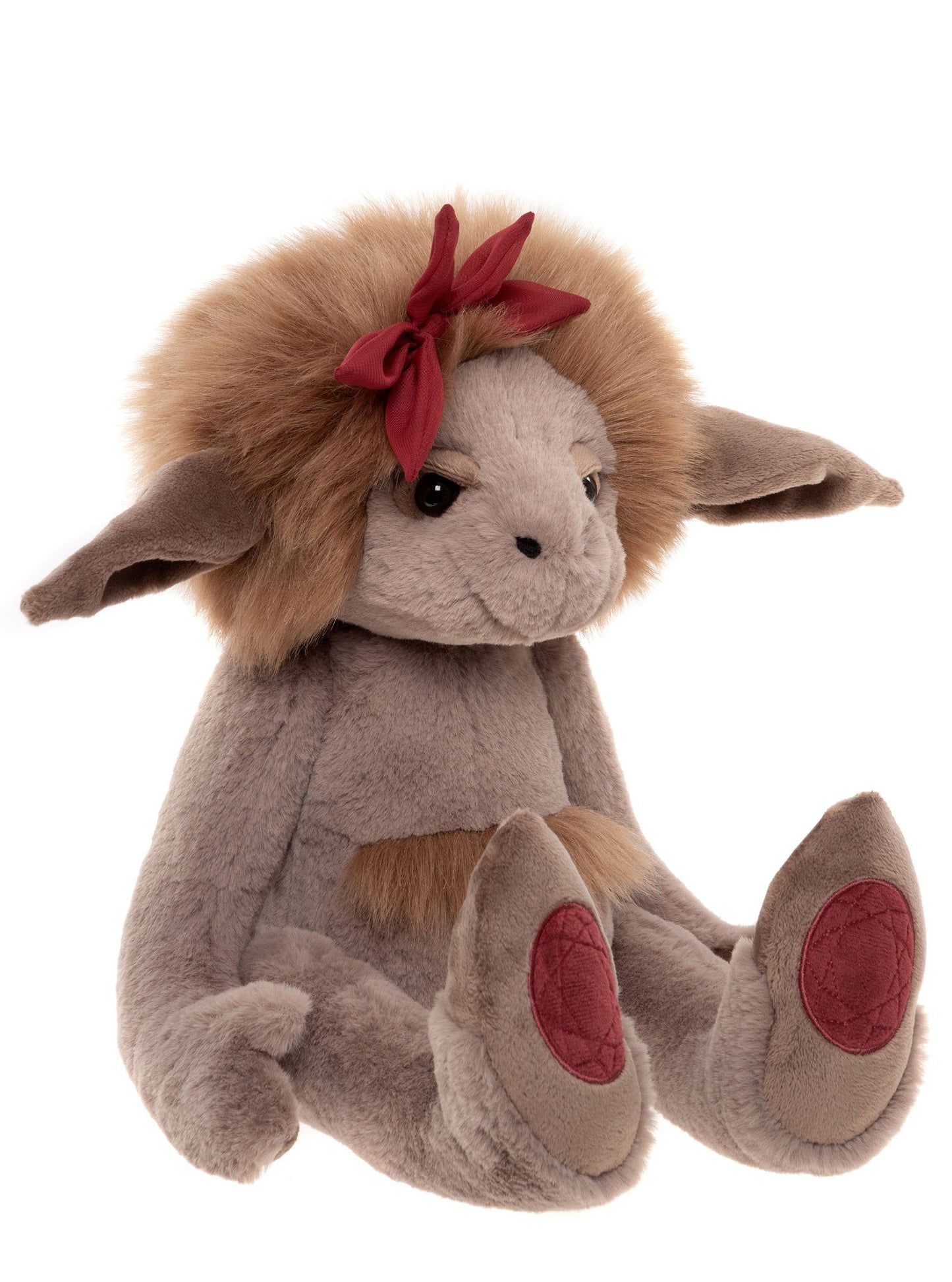 Side view of Charlie Bears Ruby Roo from the Bearhouse collection
