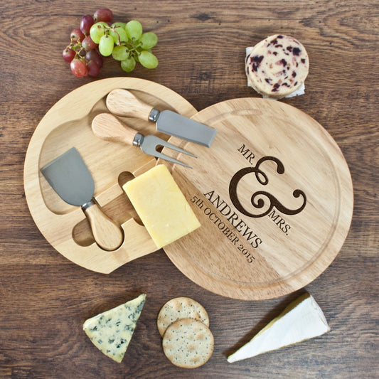 Treat Republic Personalised Classic Couples' Round Cheese Board