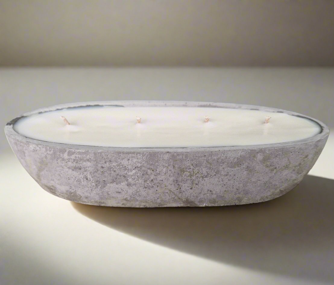 Ralph's Orchard Multi Wick Concrete Oval Loaf Bowl Candle