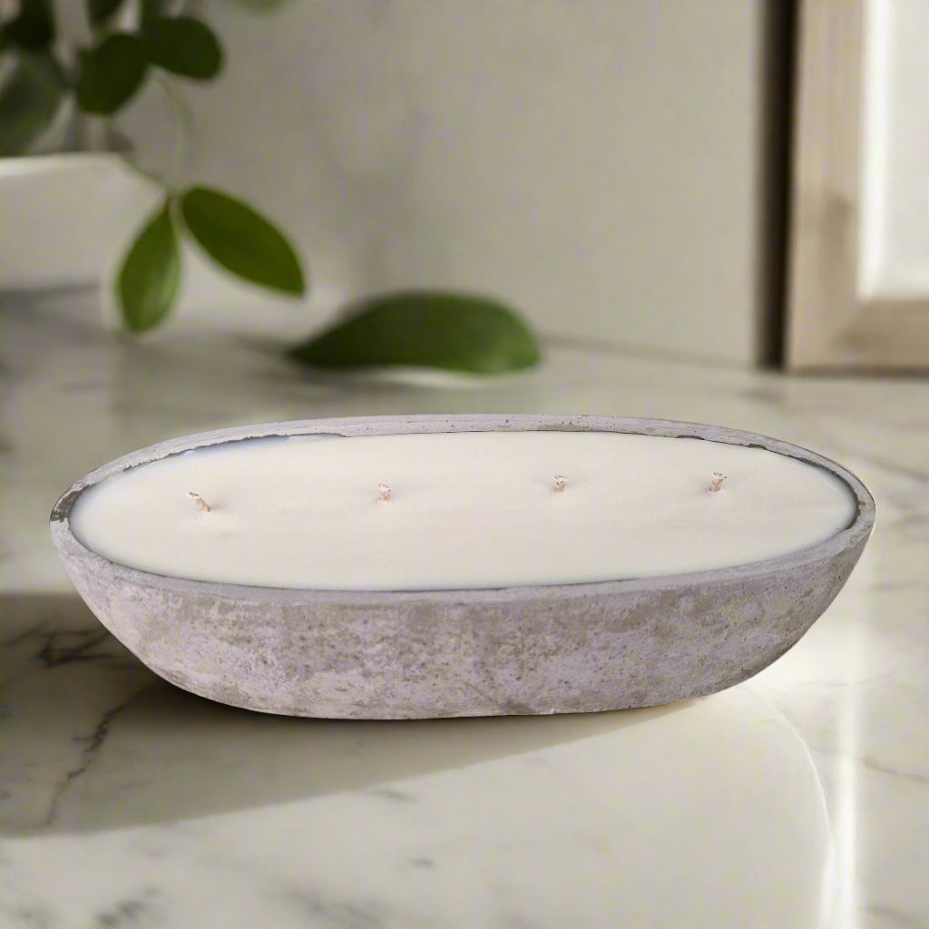Ralph's Orchard Multi Wick Concrete Oval Loaf Bowl Candle