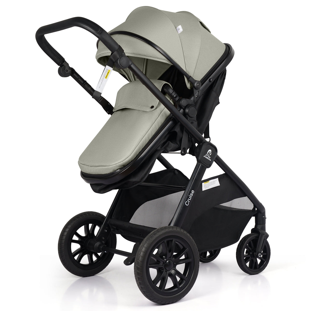 Cruise 3 in 1 Travel System in Pebble Sage configured with the reversible pushchair seat