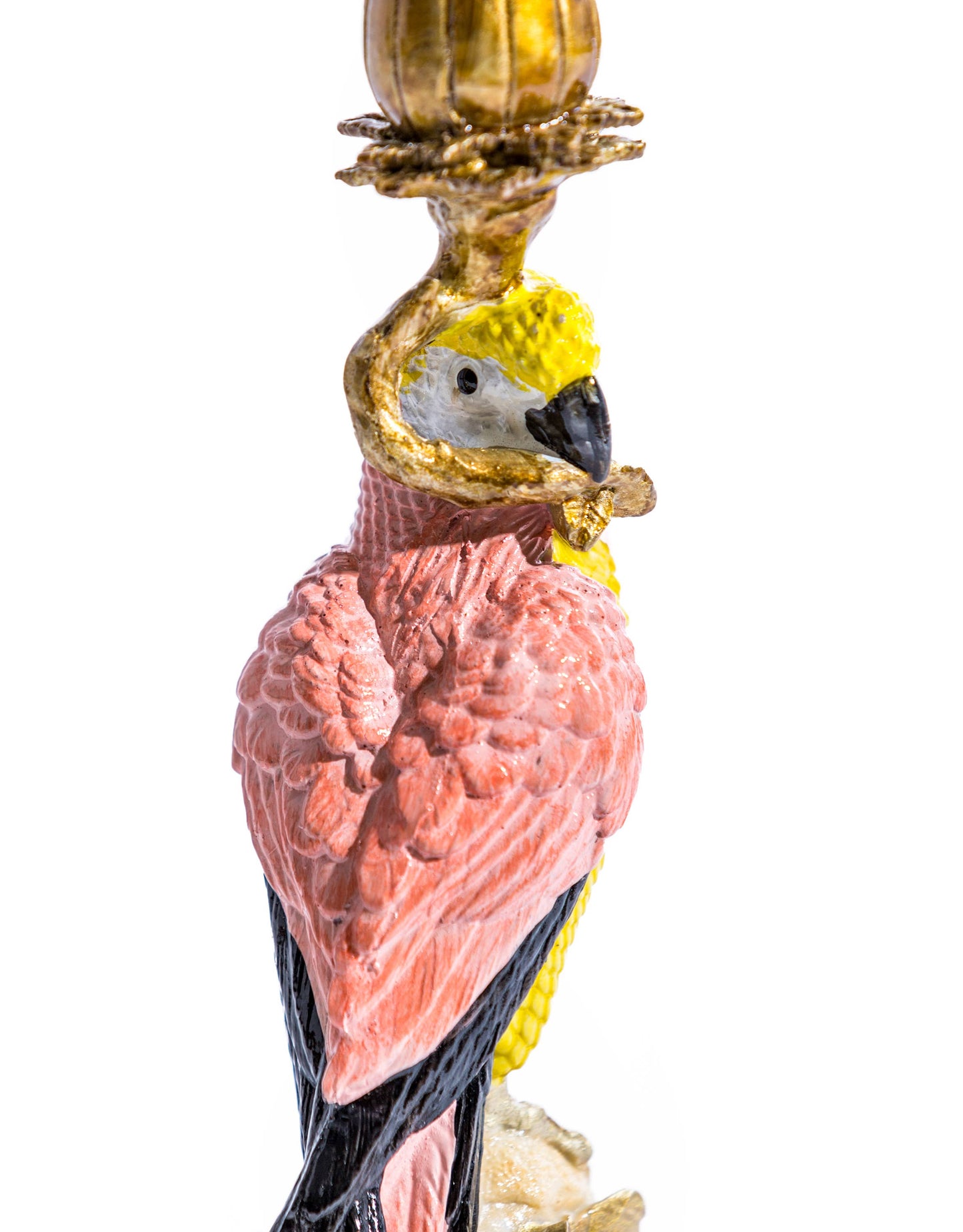Antiqued Ornate Parrot Candle Holder