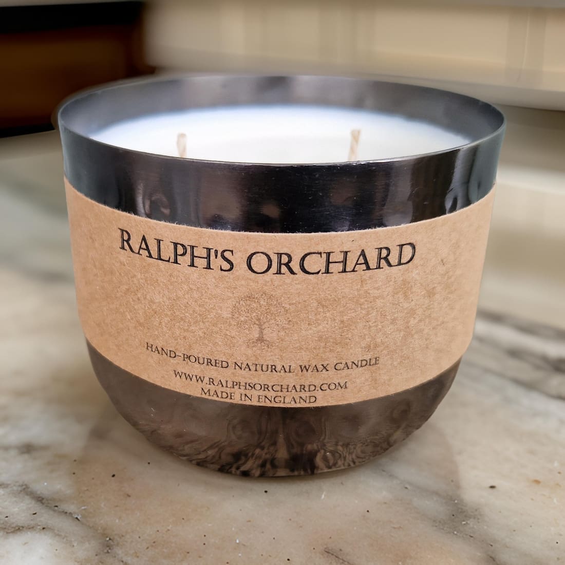 Ralph's Orchard 2-Wick Dimpled Black Candles