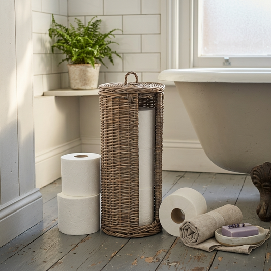 Open Round 3 Toilet Roll Holder – Antique Wash Willow