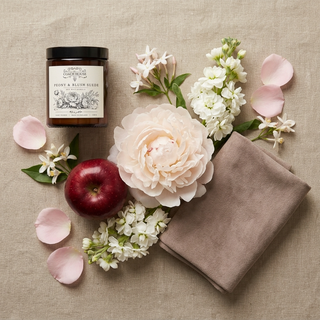 Peony & Blush Suede Soy Wax Candle
