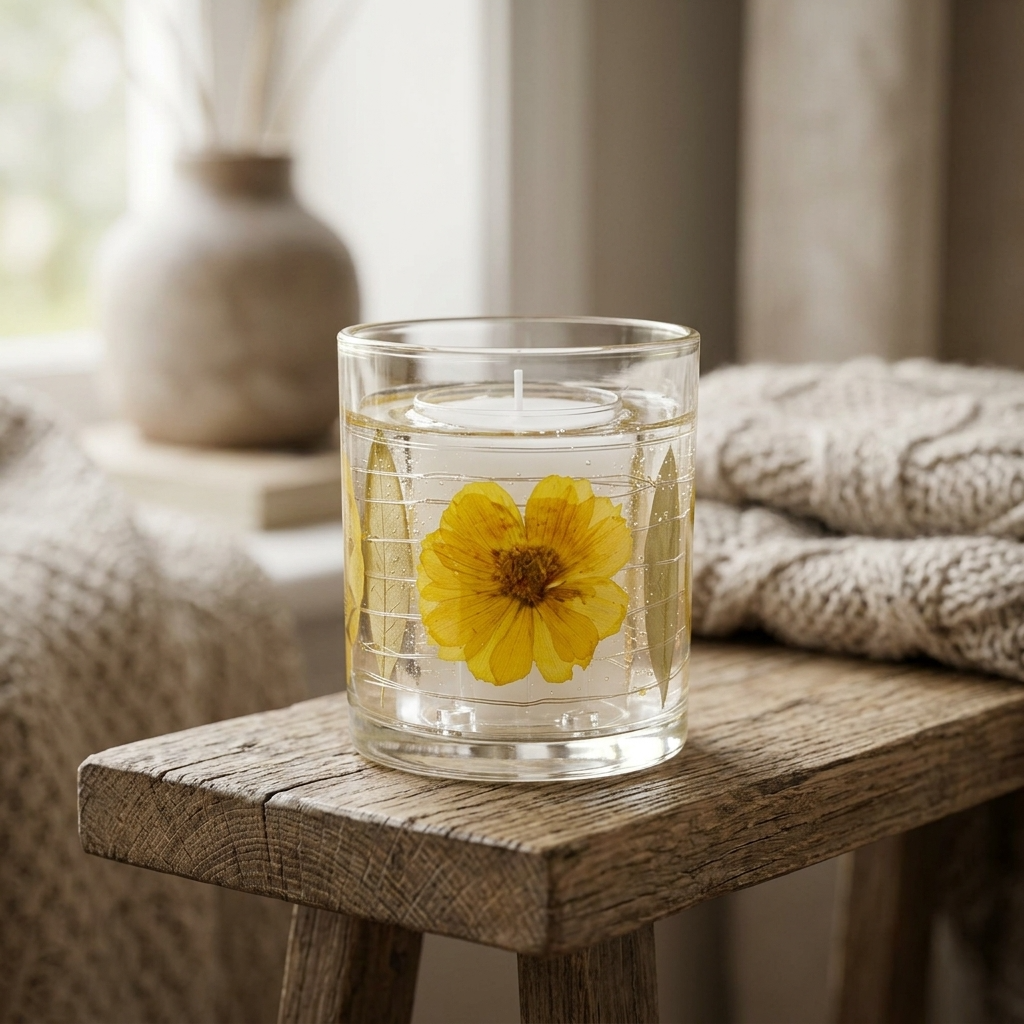Yellow Flower LED Candle