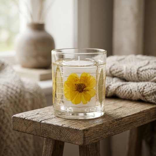 Yellow Flower LED Candle