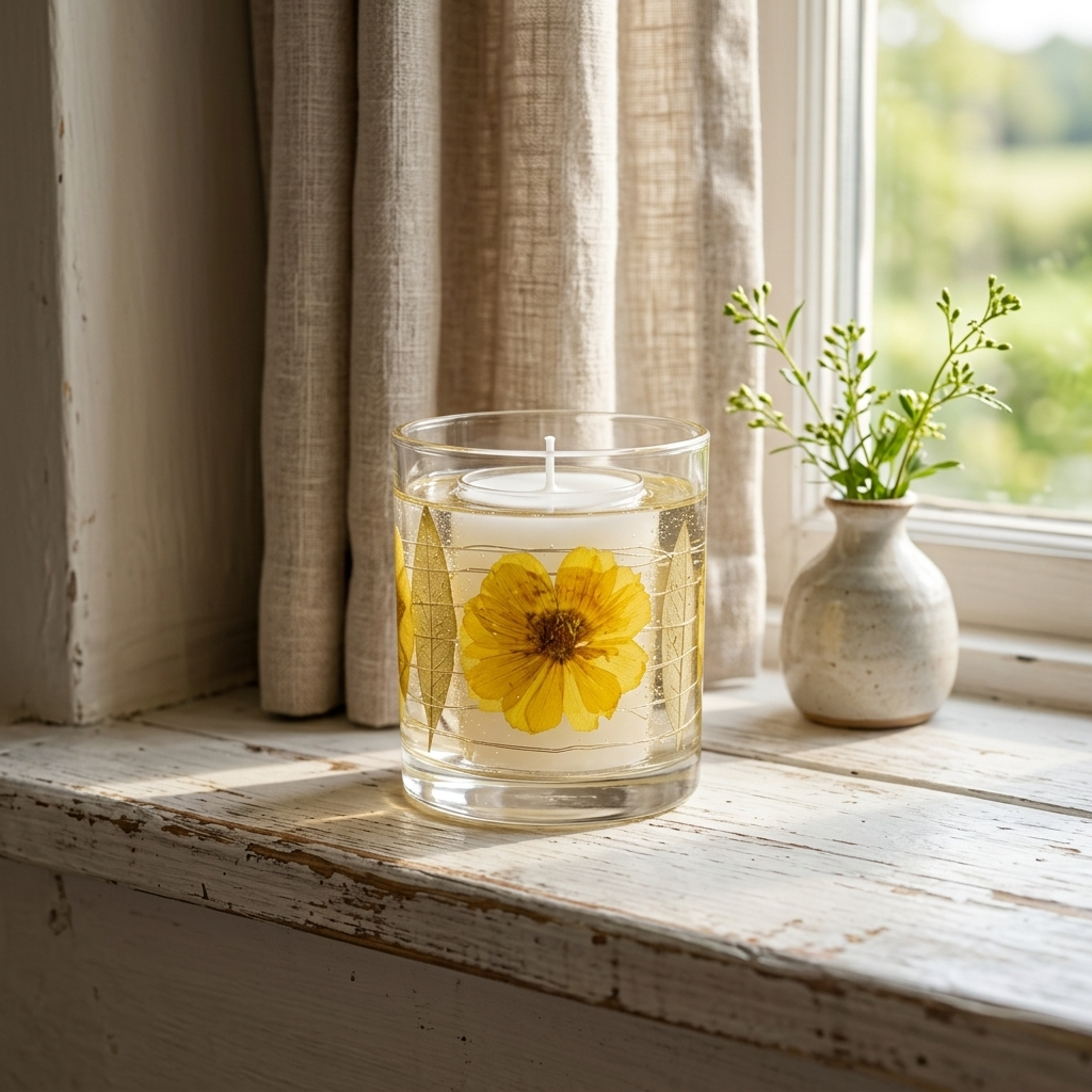 Yellow Flower LED Candle