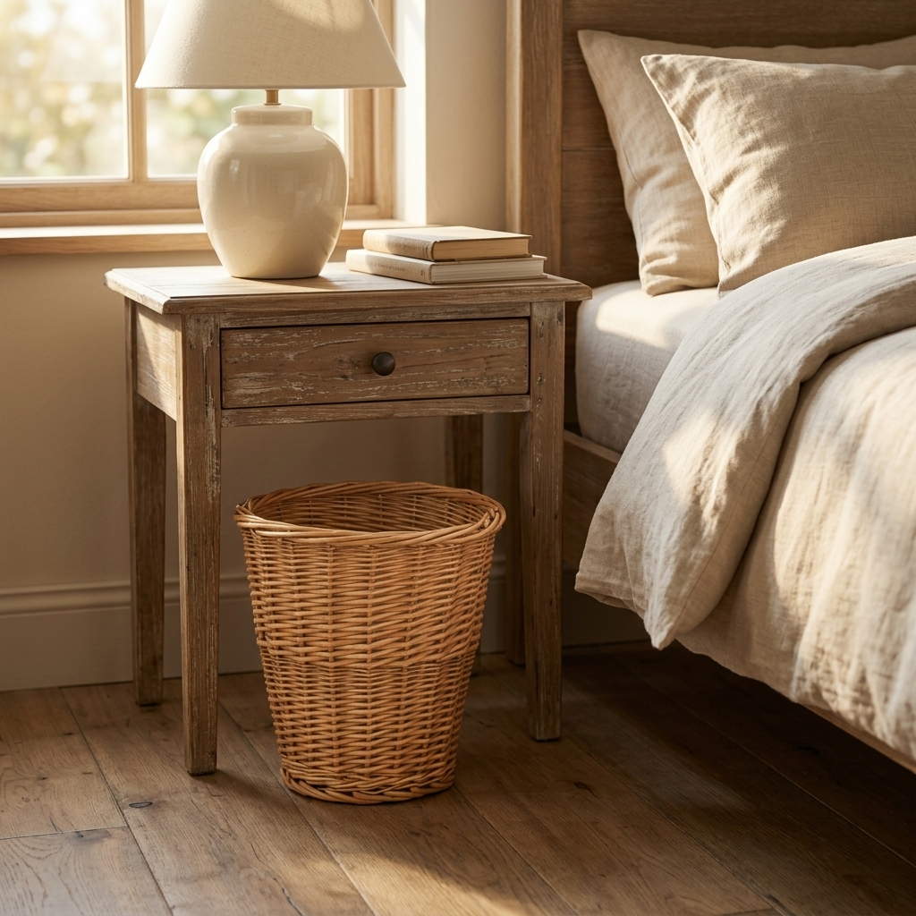 Light Steamed Willow Waste Paper Bin