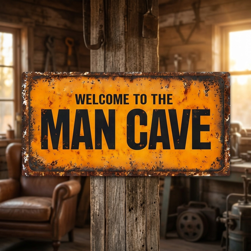 Welcome to the Man Cave Metal Sign