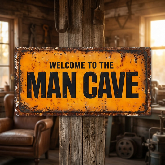 Welcome to the Man Cave Metal Sign