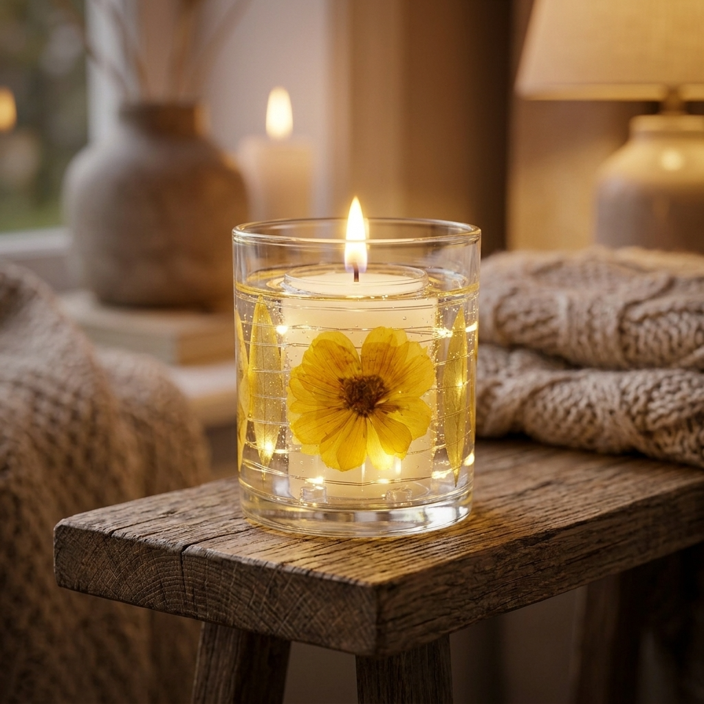 Yellow Flower LED Candle