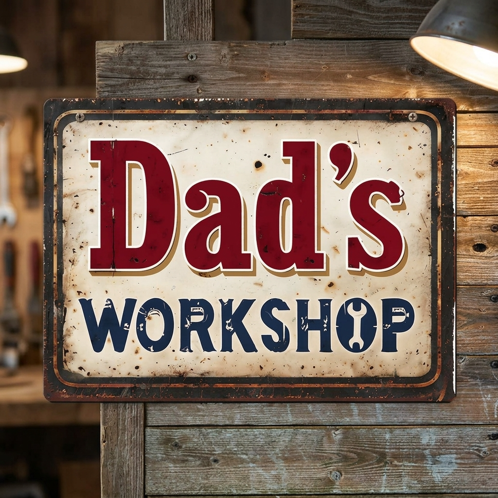 Dad's Workshop Metal Sign Plaque