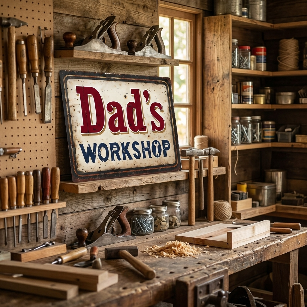 Dad's Workshop Metal Sign Plaque