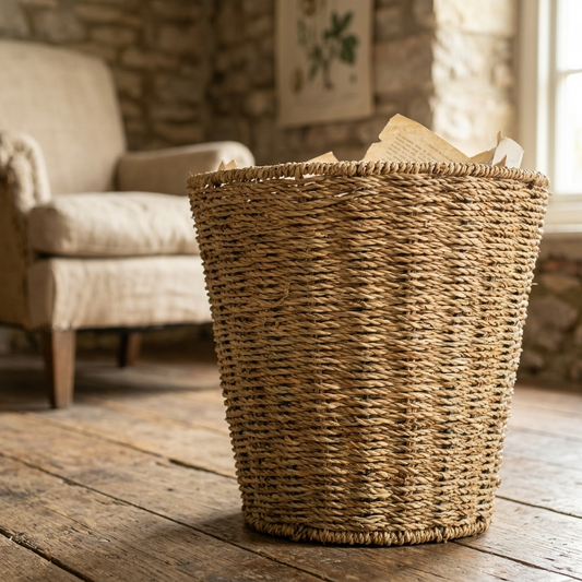 Seagrass Round Waste Paper Basket